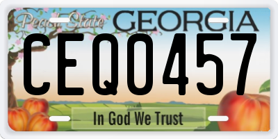 GA license plate CEQ0457