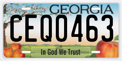 GA license plate CEQ0463