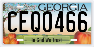 GA license plate CEQ0466