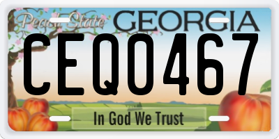 GA license plate CEQ0467