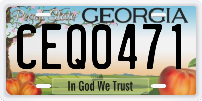 GA license plate CEQ0471