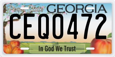 GA license plate CEQ0472