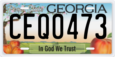 GA license plate CEQ0473
