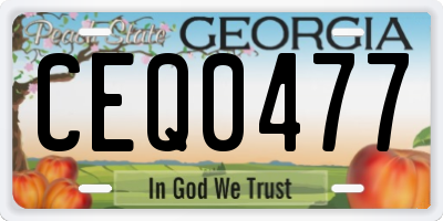 GA license plate CEQ0477