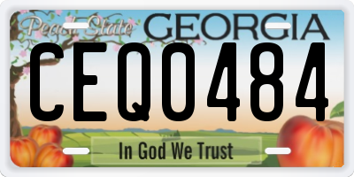 GA license plate CEQ0484