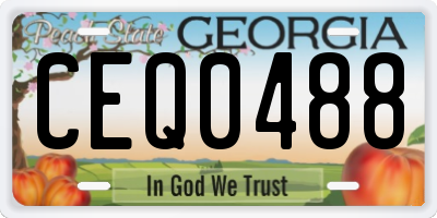 GA license plate CEQ0488
