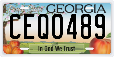 GA license plate CEQ0489