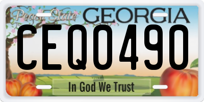 GA license plate CEQ0490