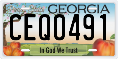 GA license plate CEQ0491