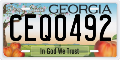 GA license plate CEQ0492