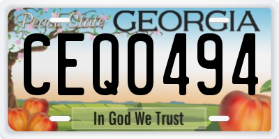 GA license plate CEQ0494