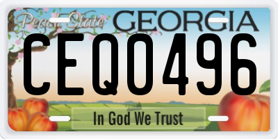 GA license plate CEQ0496