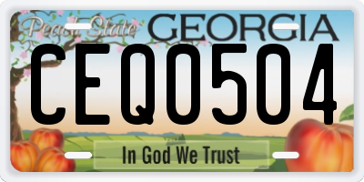 GA license plate CEQ0504