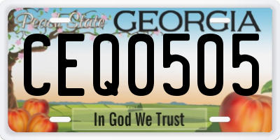 GA license plate CEQ0505
