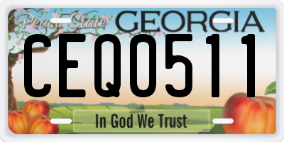 GA license plate CEQ0511