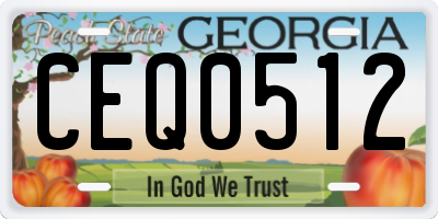 GA license plate CEQ0512