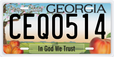 GA license plate CEQ0514