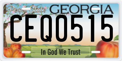 GA license plate CEQ0515