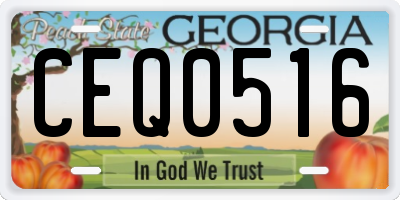 GA license plate CEQ0516