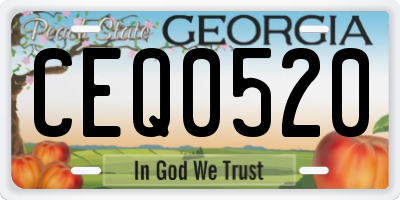 GA license plate CEQ0520