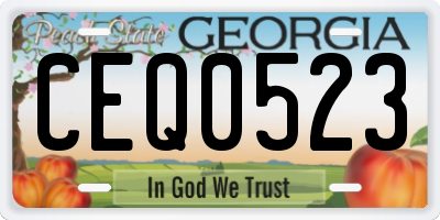 GA license plate CEQ0523
