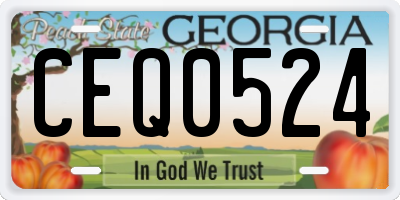 GA license plate CEQ0524