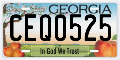 GA license plate CEQ0525