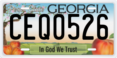GA license plate CEQ0526