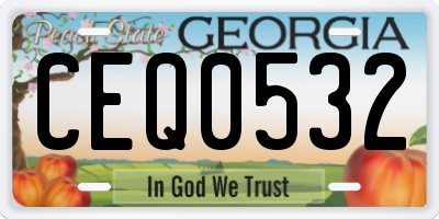 GA license plate CEQ0532