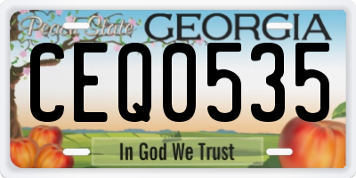 GA license plate CEQ0535