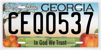 GA license plate CEQ0537