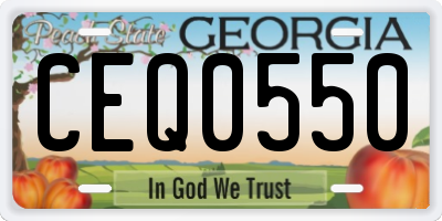 GA license plate CEQ0550