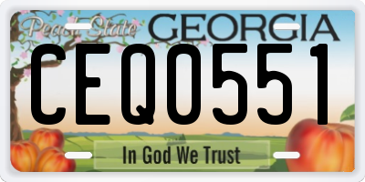GA license plate CEQ0551