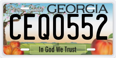 GA license plate CEQ0552