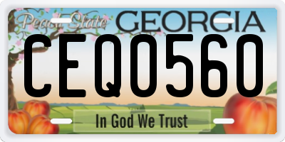 GA license plate CEQ0560