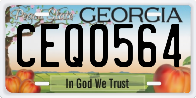 GA license plate CEQ0564