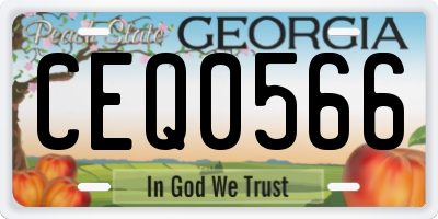 GA license plate CEQ0566