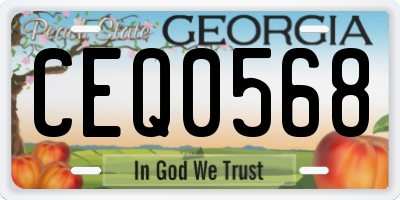 GA license plate CEQ0568