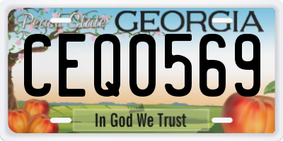 GA license plate CEQ0569
