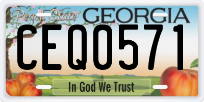 GA license plate CEQ0571