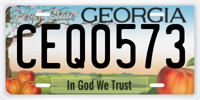 GA license plate CEQ0573