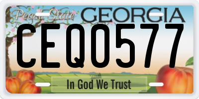 GA license plate CEQ0577