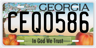 GA license plate CEQ0586