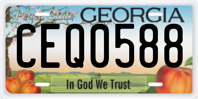 GA license plate CEQ0588
