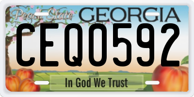 GA license plate CEQ0592
