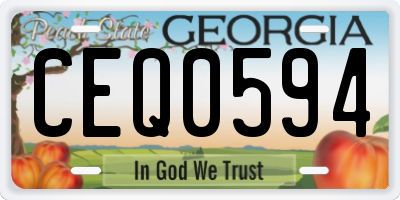 GA license plate CEQ0594