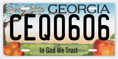 GA license plate CEQ0606