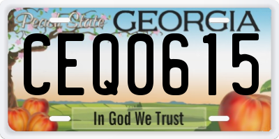 GA license plate CEQ0615
