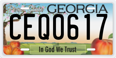 GA license plate CEQ0617