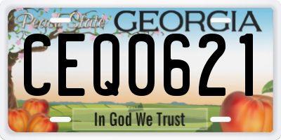 GA license plate CEQ0621